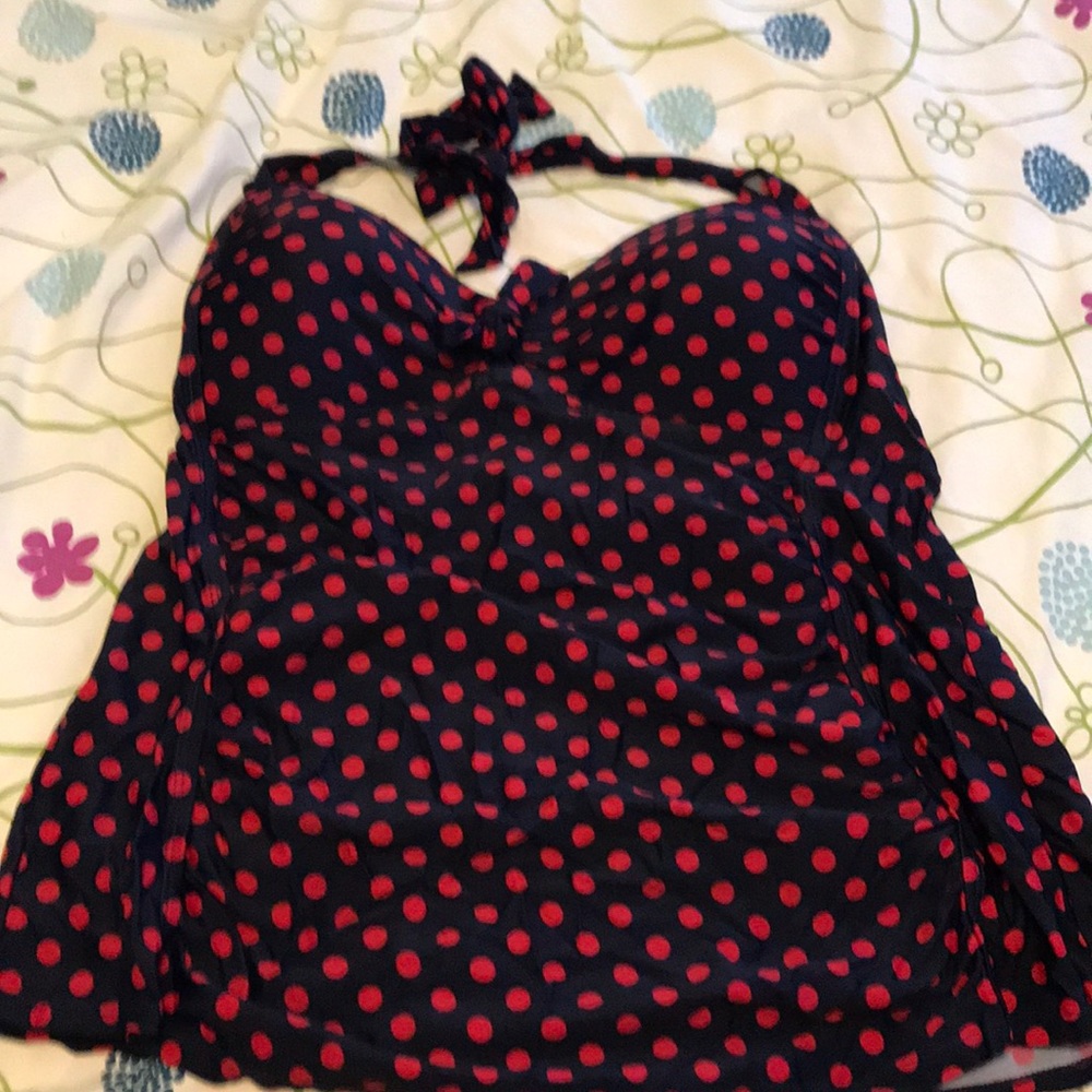 Merona blue and red tankini top size XL